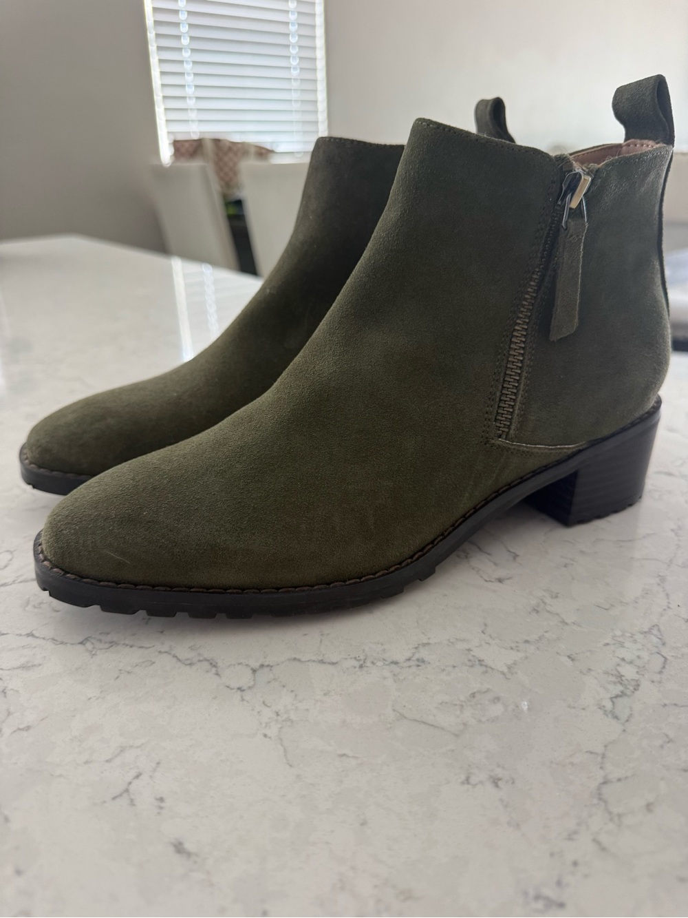 Blondo Olive Green Suede Ankle Booties